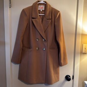 Gianni Bini double breasted camel coat